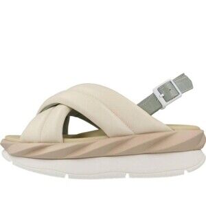 4CCCCEES Mellow Me Ivory Sandals Women's 6 Leather Platform Shoe Comfort NEW